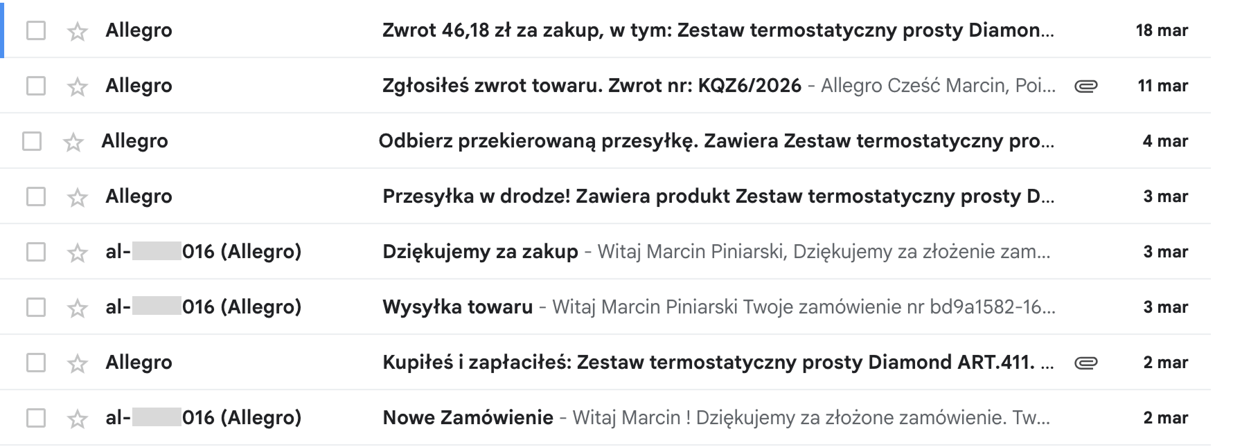 Podgląd skrzynki przed filtrem